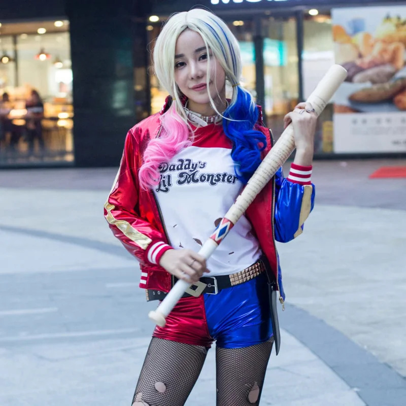 Anime Harley Quinn Cosplay - Suicídio cosplay anime harley traje quinn