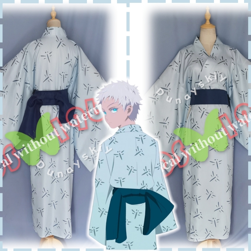 Anime Cosplay Gojo - Kimono Tradicional Japonês JJK Fanmade do
