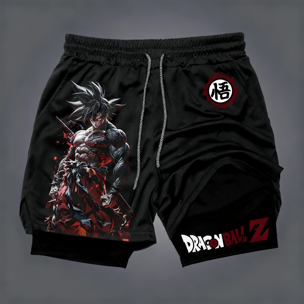 Dragon Ball Saiyan Armor - Shorts Masculinos Dragon Ball de Dupla