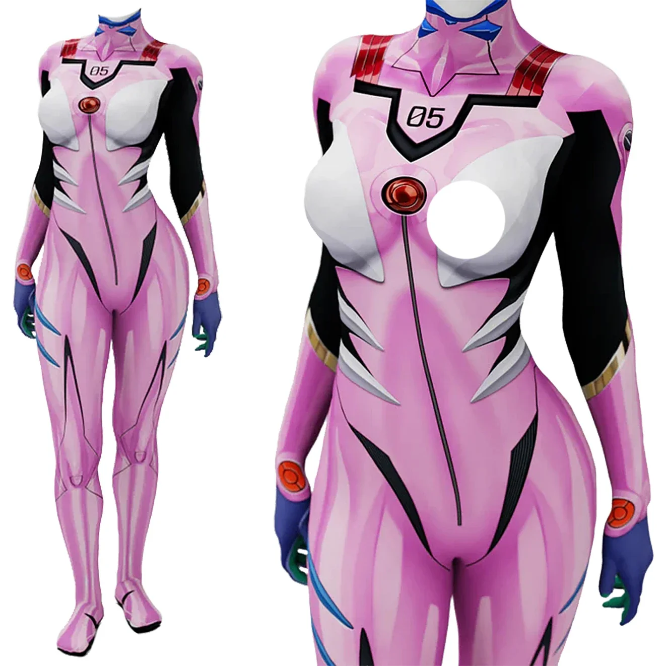 Anime Cosplay Jumpsuit - Anime eva 05 makinami cosplay traje