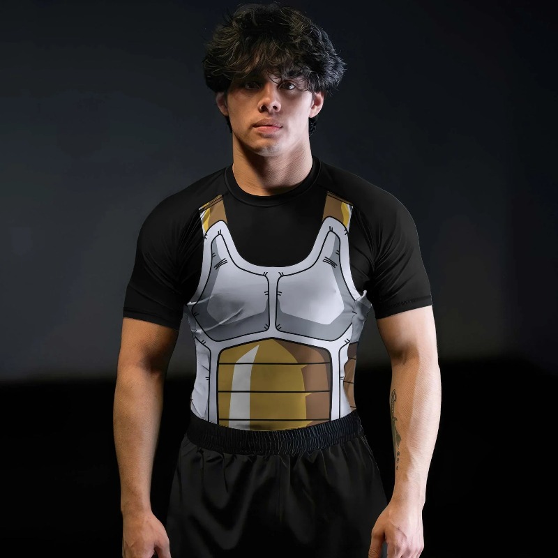 Dragon Ball Saiyan Armor - Camiseta de Compressão Masculina Dragon Ball