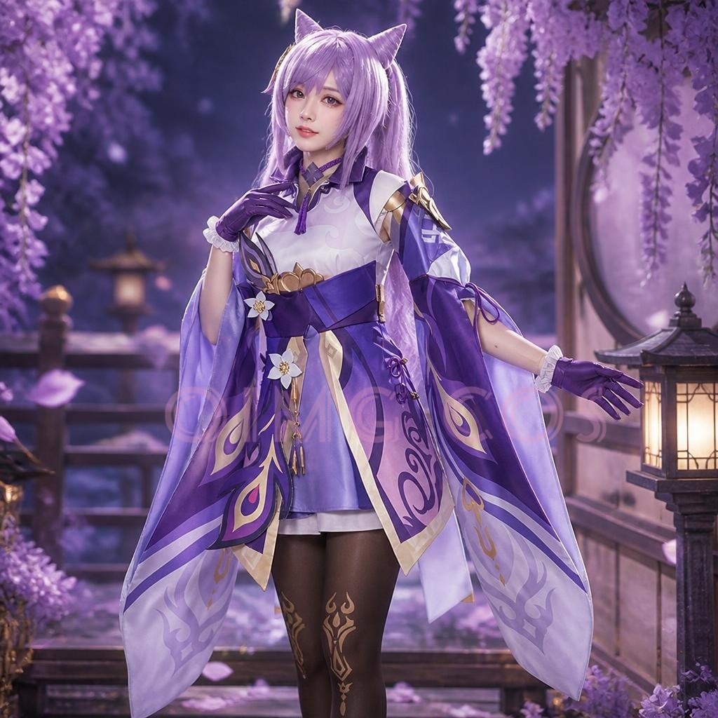 Fantasia de Cosplay Keqing de  - Anime Cosplay Jumpsuit avaliação e preço