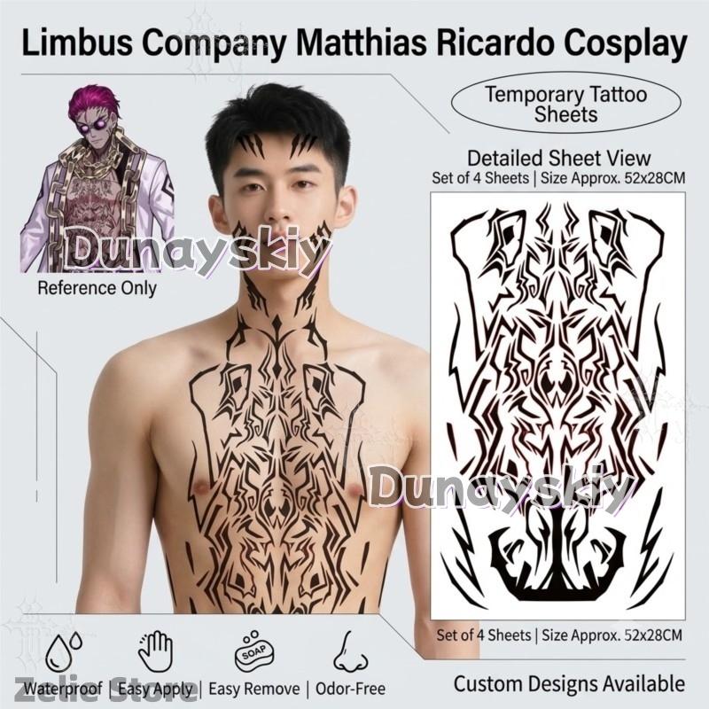 Adesivos de Tatuagem Temporári - Anime Cosplay Face avaliação e preço