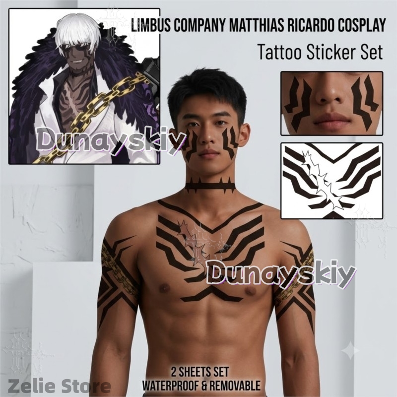 Adesivos de Tatuagem Temporári - Anime Cosplay Face avaliação e preço