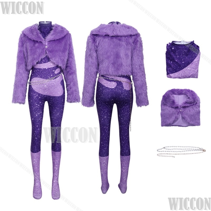 Terno de dança roxo peludo zoo - Anime Cosplay Dance avaliação e preço
