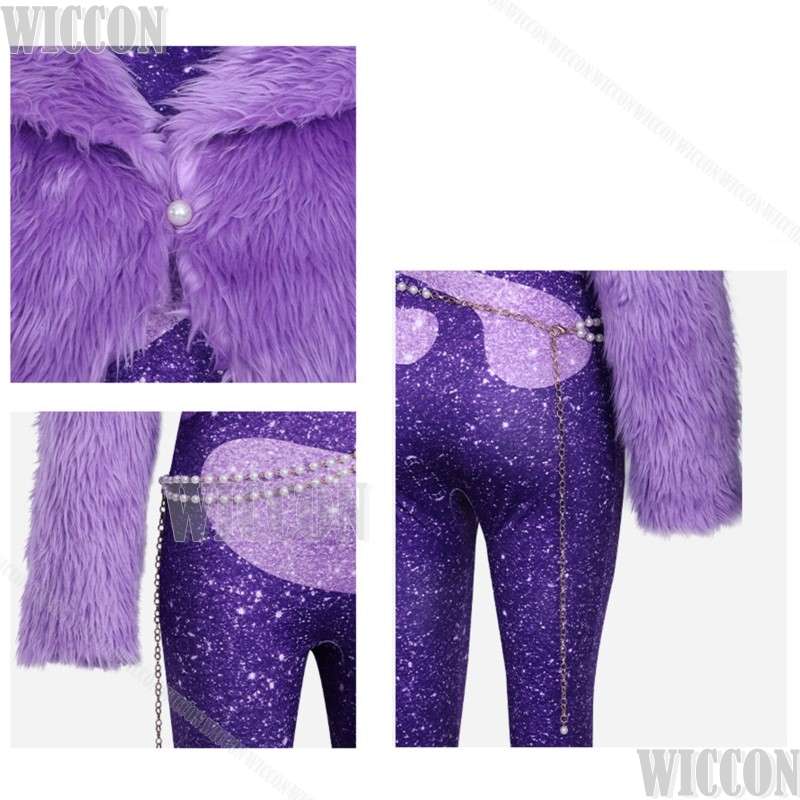 Terno de dança roxo peludo zoo - Anime Cosplay Dance avaliação e preço