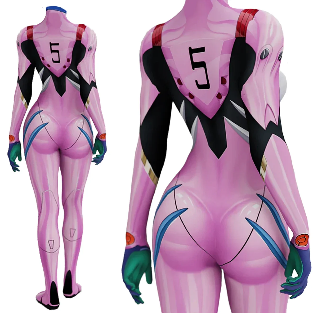 Anime eva 05 makinami cosplay  - Anime Cosplay Jumpsuit avaliação e preço