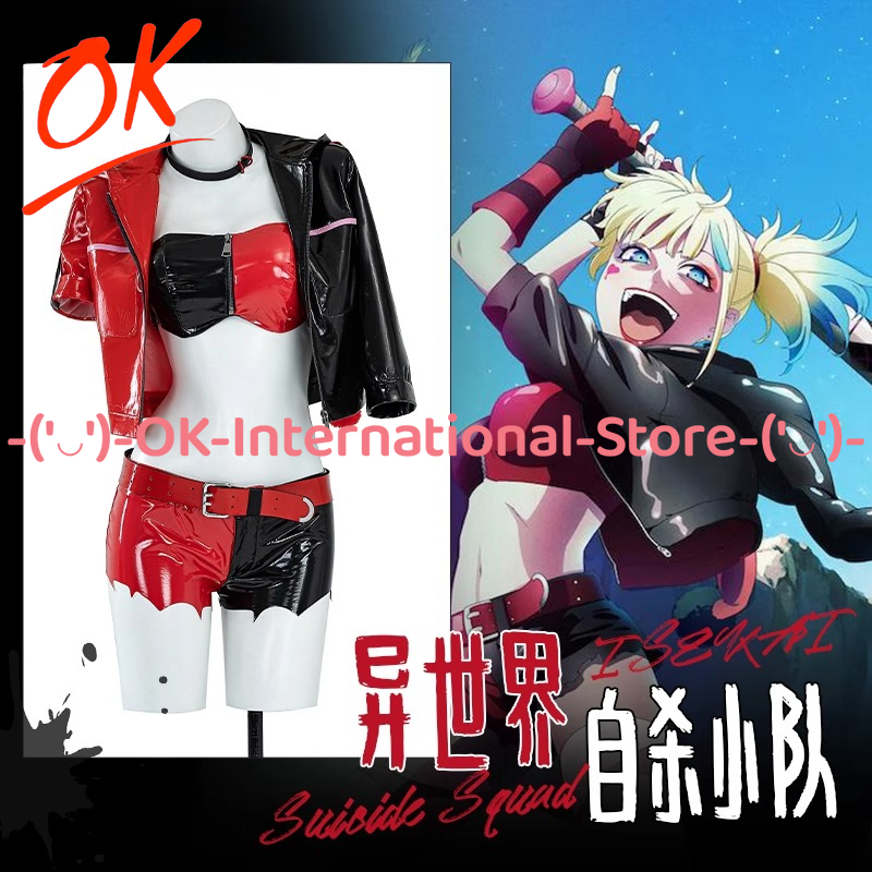 Harley quinn cosplay traje ani - Anime Harley Quinn Cosplay avaliação e preço