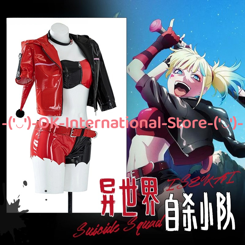 Harley quinn cosplay traje ani - Anime Harley Quinn Cosplay avaliação e preço