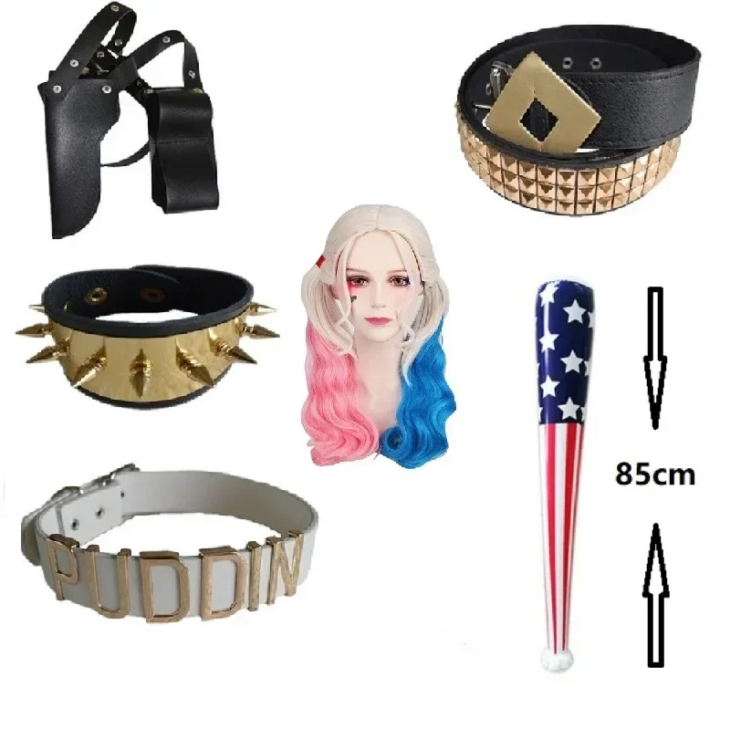 Suicide Squad Cosplay Conjunto - Anime Harley Quinn Cosplay avaliação e preço