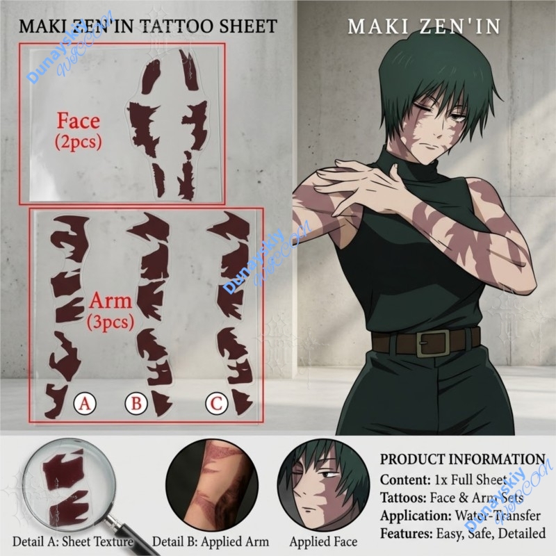 Tatuagens Temporárias Anime Ju - Anime Cosplay Face avaliação e preço